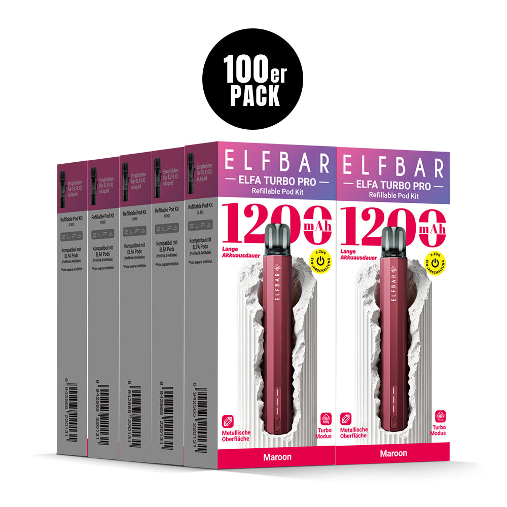 Elfbar ELFA Turbo Pro Kit – Maroon (Ansicht 4)