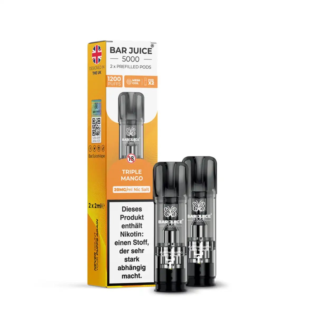 Bar Juice Pods 2er Pack – 20mg Nikotinsalz – Tripple Mango